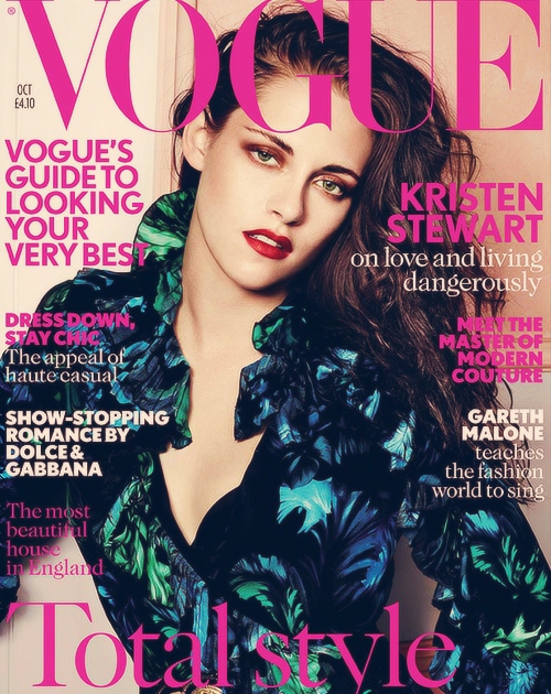 Kristen Stewart na okładce brytyjskiego wydania Vogue, fot. tumblr