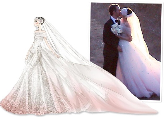 Suknia ślubna Anne Hathaway, fot. Valentino, Zimbio